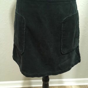 Emerald corduroy mini skirt